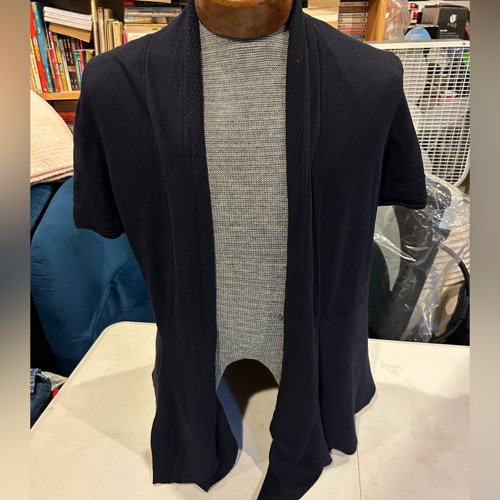 Blue short sleeve cardigan